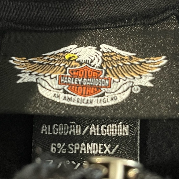 Harley Davidson 1/4 Zip Sweater Pullover Y2K Flames Bling Biker Tribal Size 1w - Picture 8 of 10